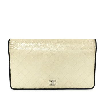 CHANEL CC Quilted Lambskin Leather Long Wallet Long Wallets