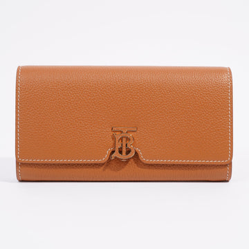 Burberry TB Continental Wallet Warm Russet Grained Leather
