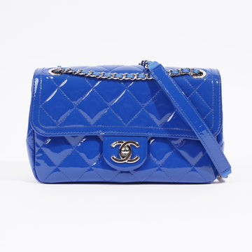 Chanel Quilted Small Flap Blue Patent Leather