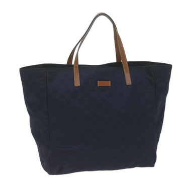 GUCCI GG Canvas Tote Bag Navy 282439 Auth ac2645