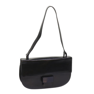 PRADA Quilted Shoulder Bag Leather Black Auth ac2657