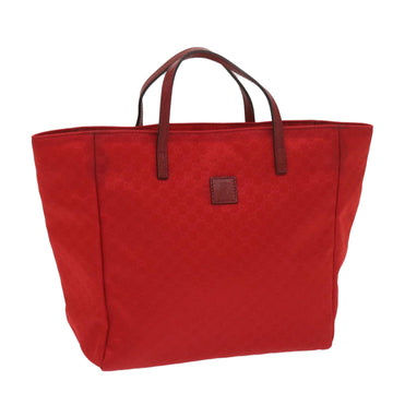 GUCCI Micro GG Canvas Tote Bag Nylon Red 284721 Auth ac2686