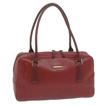 BURBERRY Shoulder Bag Leather Red Auth ac2696