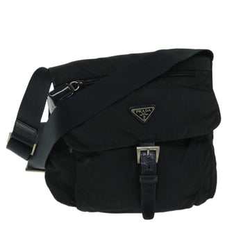 PRADA Shoulder Bag Nylon Black Auth ac2806