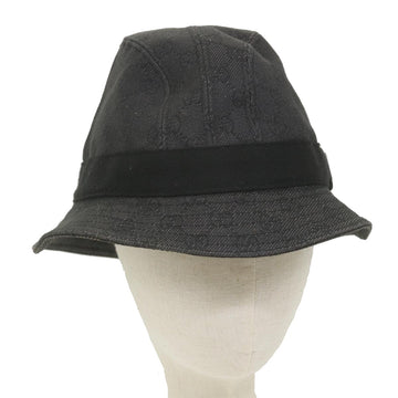 GUCCI GG Canvas Hat L Size Gray Auth am5225