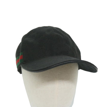 GUCCI GG Canvas Web Sherry Line Cap L size Black Red Green 200035 Auth am5247