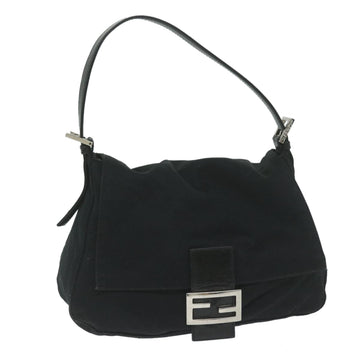 FENDI Mamma Baguette Shoulder Bag Nylon Black 2321 26325 008 Auth am5345