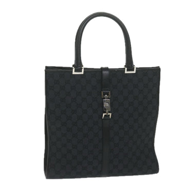 GUCCI GG Canvas Jackie Tote Bag Black 002 1064 Auth am5349