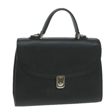 BURBERRYSs Hand Bag Leather Black Auth am5643