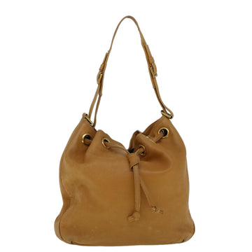 LOEWE Shoulder Bag Leather Beige Auth ar10766