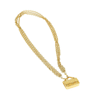 CHANEL Matelasse Chain Necklace metal Gold Tone CC Auth ar11061