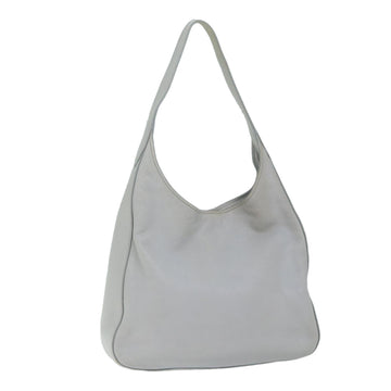 PRADA Shoulder Bag Leather Gray Auth ar11288