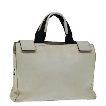 PRADA Hand Bag Leather White Auth ar11644B