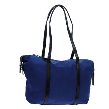 PRADA Shoulder Bag Nylon Blue Black Auth ar11704