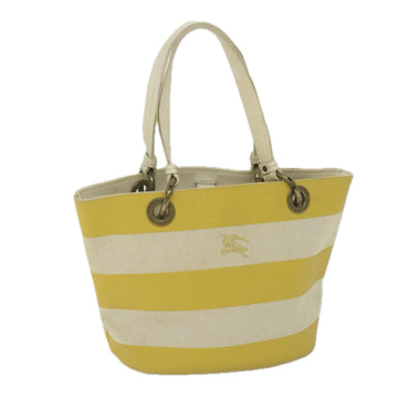 BURBERRY Blue Label Tote Bag Canvas Yellow Auth bs10173