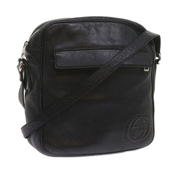 GUCCI Shoulder Bag Leather Black 337084 Auth bs10188