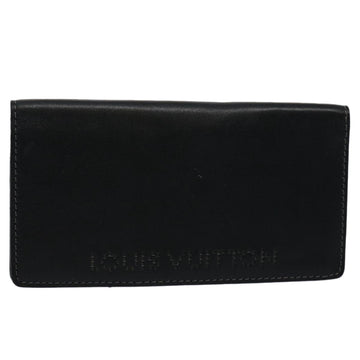 LOUIS VUITTON Chicago Long Wallet Leather Black LV Auth bs10417