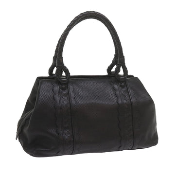 BOTTEGA VENETA Hand Bag Leather Black Auth bs10420