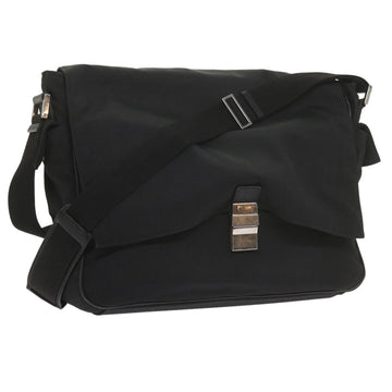 GUCCI Shoulder Bag Nylon Black Auth bs10426