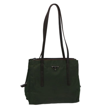 PRADA Shoulder Bag Nylon Green Auth bs10430
