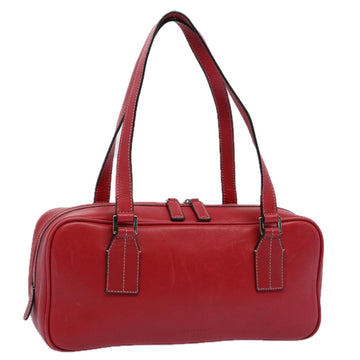 BURBERRY Shoulder Bag Leather Red Auth bs10476