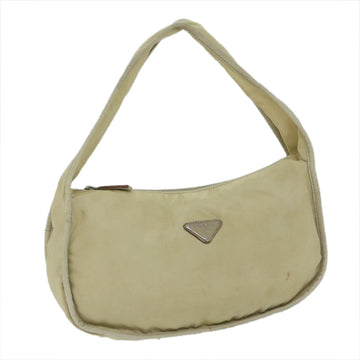 PRADA Shoulder Bag Nylon Beige Auth bs10495
