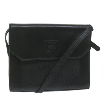 BURBERRYSs Shoulder Bag Leather Black Auth bs10626