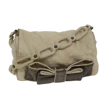 Chloe Shoulder Bag Leather Beige 175-BM-0107 Auth bs10806