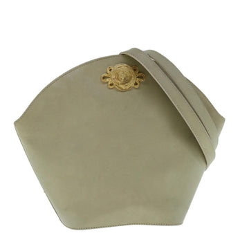 SALVATORE FERRAGAMO Shoulder Bag Leather Beige Auth bs10990
