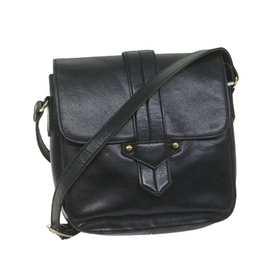 SAINT LAURENT Shoulder Bag Leather Black Auth bs10999