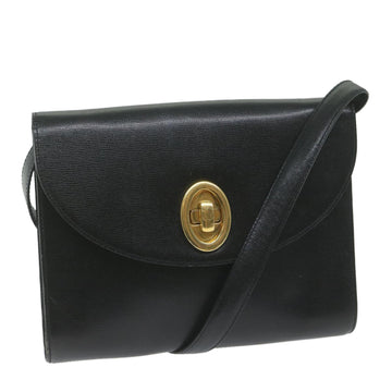 CHRISTIAN DIOR Shoulder Bag Leather Black Auth bs11007