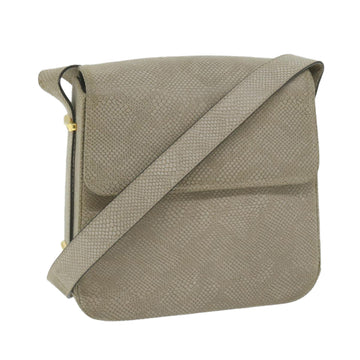 SALVATORE FERRAGAMO Shoulder Bag Leather Gray Auth bs11013