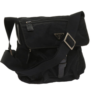 PRADA Shoulder Bag Nylon Black Auth bs11651
