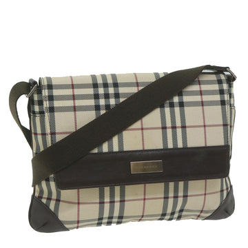 BURBERRY Nova Check Shoulder Bag Canvas Beige Brown Auth bs11654