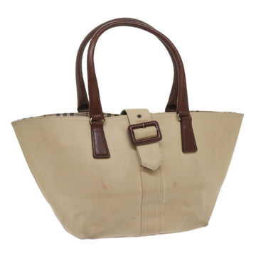 BURBERRY Tote Bag Canvas Beige Auth bs11831