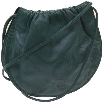 LOEWE Shoulder Bag Leather Green Auth bs12079