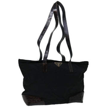 PRADA Shoulder Bag Nylon Black Auth bs12092