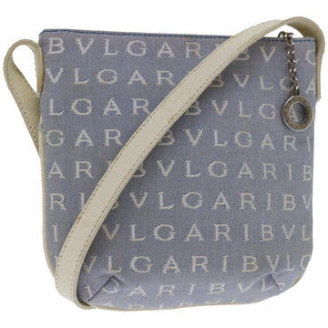 BVLGARI Shoulder Bag Canvas Blue Auth bs12109
