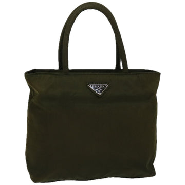 PRADA Hand Bag Nylon Khaki Auth bs12156