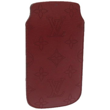 LOUIS VUITTON Monogram Mahina iPhone Case Leather Red LV Auth bs12325