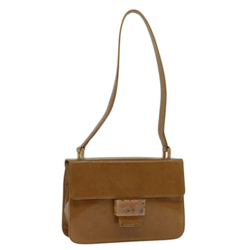 PRADA Shoulder Bag Leather Beige Auth bs12508