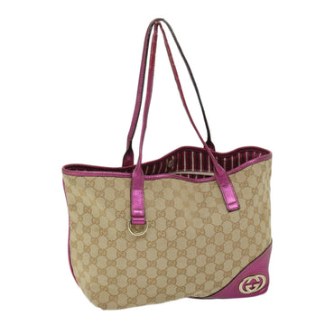 GUCCI GG Canvas Tote Bag Beige 169946 Auth bs12516
