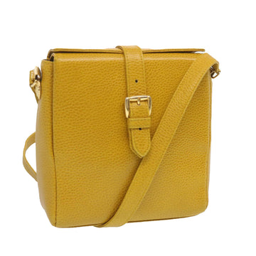 GIANNI VERSACE Shoulder Bag Leather Yellow Auth bs12589