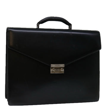 SALVATORE FERRAGAMO Hand Bag Leather Black Auth bs12652