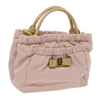 SALVATORE FERRAGAMO Hand Bag Nylon Pink Auth bs12705