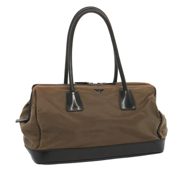 PRADA Shoulder Bag Nylon Brown Auth bs12824