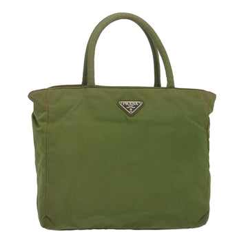 PRADA Hand Bag Nylon Green Auth bs12827