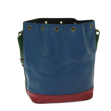 LOUIS VUITTON Epi Tricolor Noe Shoulder Bag Blue Red Green M44082 Auth bs12877