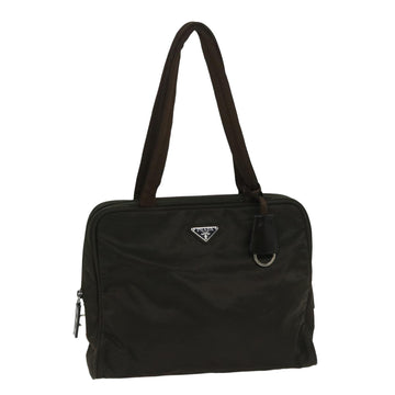 PRADA Shoulder Bag Nylon Khaki Auth bs12906