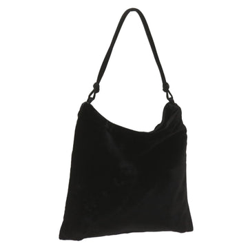PRADA Hand Bag Velor Black Auth bs12921